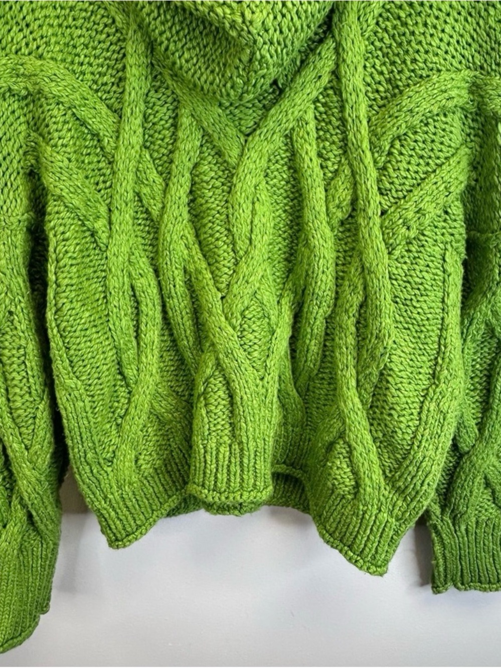 Anthropologie Pilcro Green Cable Knit Sweater with Hood - Picture 9 of 15